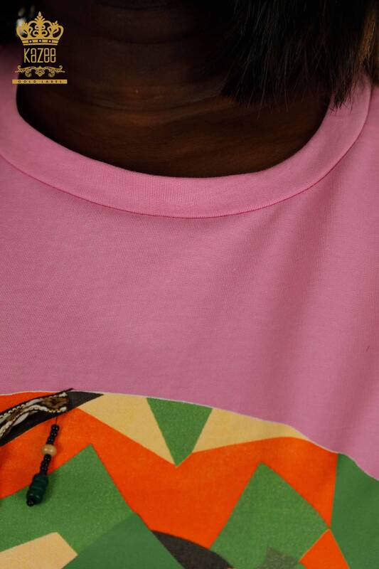 Женское платье из бисера розового цвета оптом - 2402-231001 | S&M