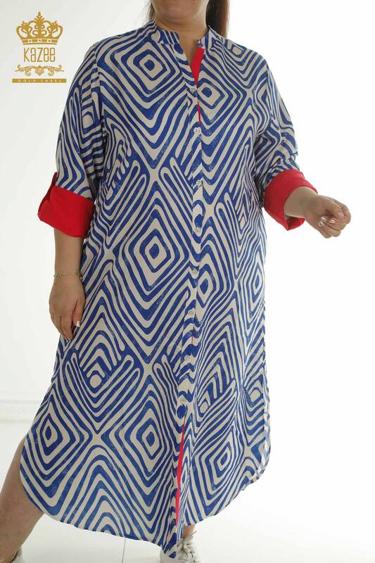 Оптовая продажа женских платьев с карманами, электрический цвет - 2402-211647 | S&M