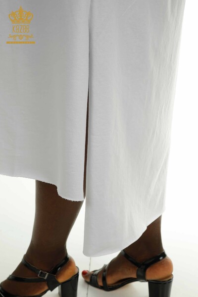 Женское платье с карманами оптом, цвета экрю - 2402-231039 | S&M - Thumbnail