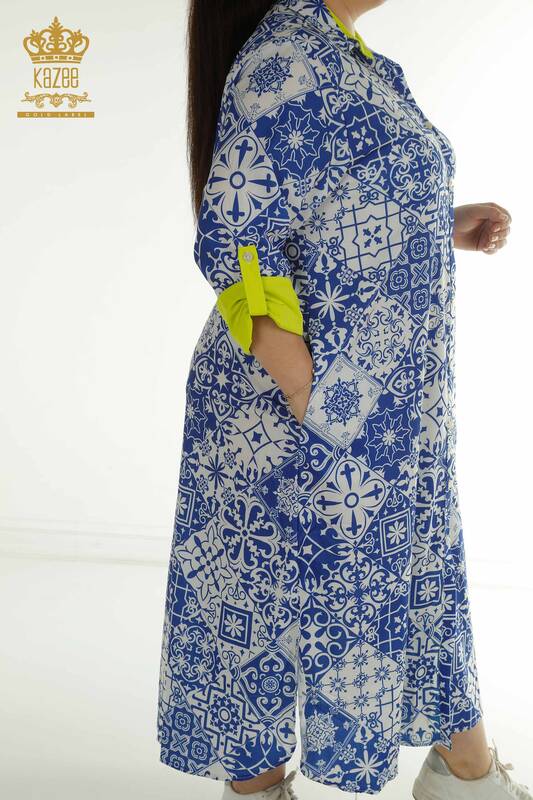 Женское платье с рукавами оптом Электрический цвет - 2402-211665 | S&M