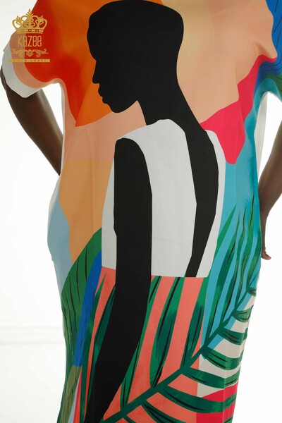 Женское платье с узором экрю оптом - 2402-231040 | S&M - Thumbnail
