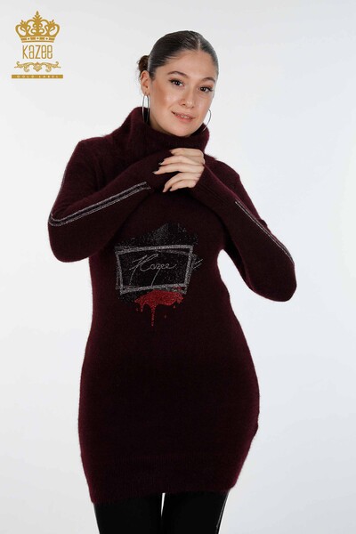 Женская туника из ангоры Kazee с подробным рисунком и вышивкой на рукавах - 18871 | КАZЕЕ - Thumbnail