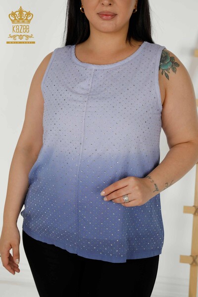 Kazee - Женская блузка без рукавов индиго оптом - 79218 | КАZЕЕ (1)