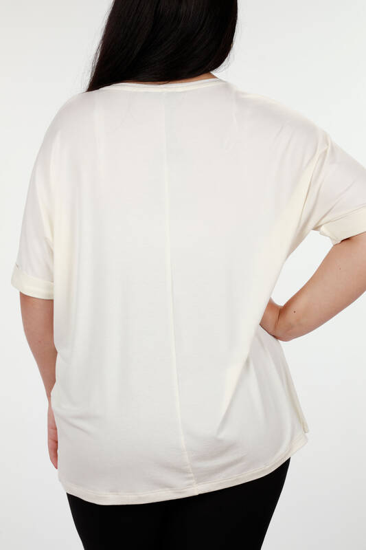 Женская блузка оптом с вышивкой буквами из камня - 78881 | КАZЕЕ