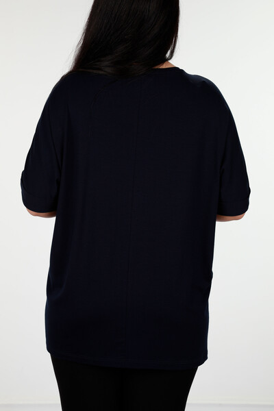 Женская блузка оптом с вышивкой буквами из камня - 78881 | КАZЕЕ - Thumbnail