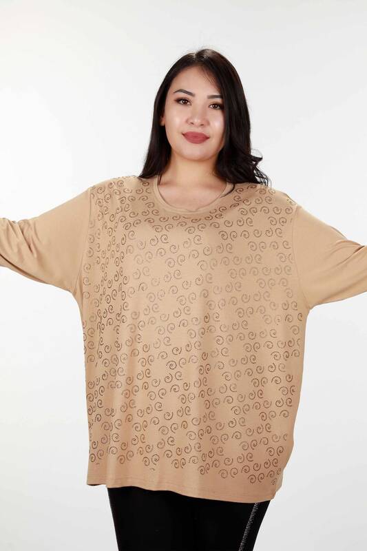 Женская блузка с хрустальным камнем большого размера 