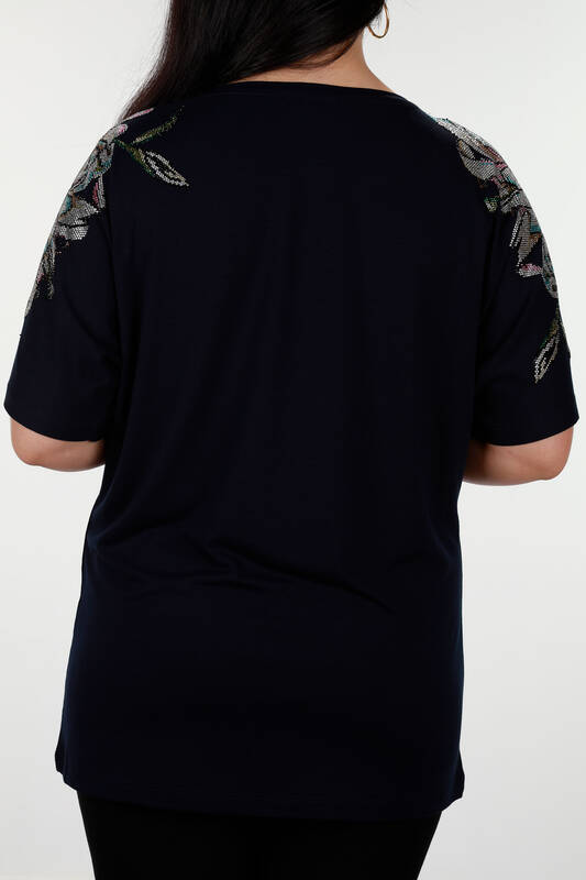оптом женские блузки с цветочным орнаментом и вышивкой камнем - 78906 | КАZЕЕ