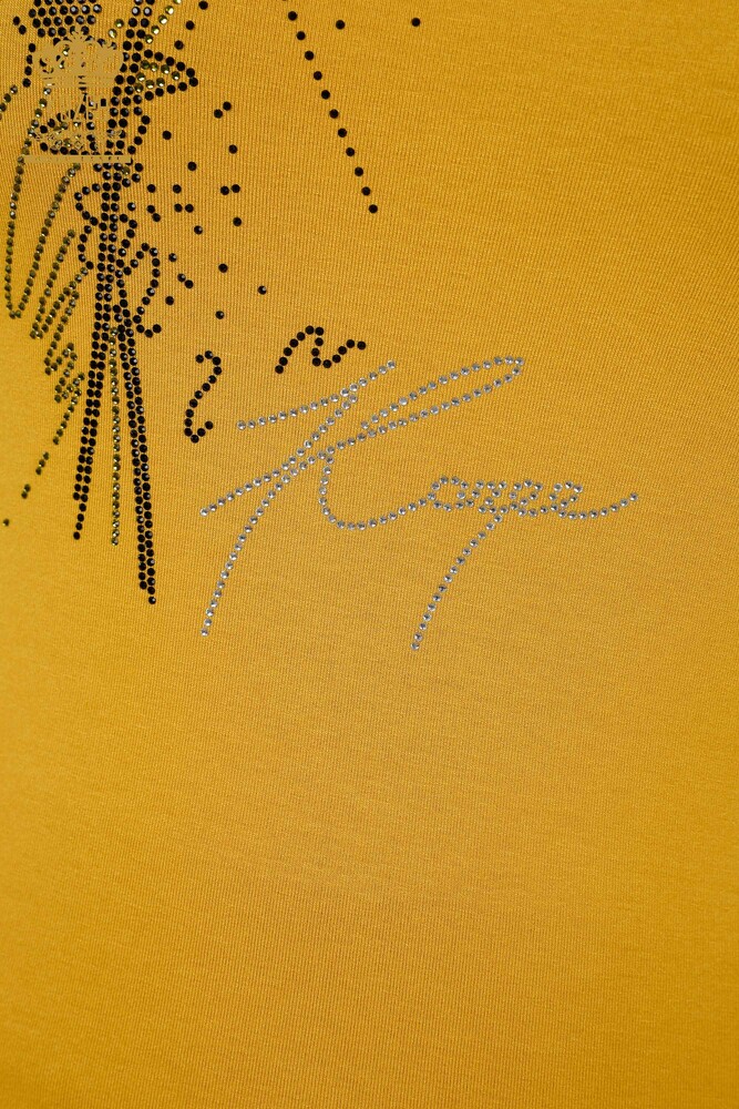 оптовая продажа женская блузка с круглым вырезом и полосой с вырезом из камня и розы - 79023 | КАZЕЕ - 20