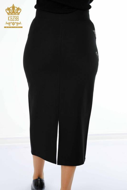 оптом Женская длинная юбка с цветочным узором и вышивкой камнями - 4206 | КАZЕЕ