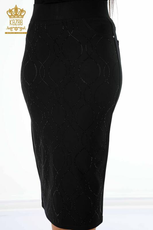 оптовая продажа женская длинная юбка с узором и вышивкой камнем - 4188 | КАZЕЕ