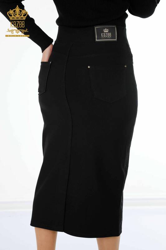 оптовая продажа женская длинная юбка с узором и вышивкой камнем - 4188 | КАZЕЕ