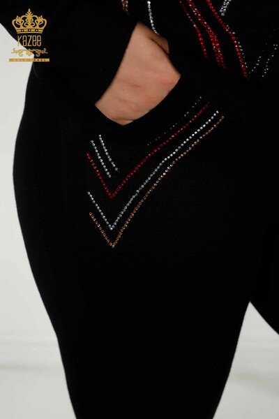 Женский спортивный костюм на молнии черного цвета - 16676 | КАZЕЕ - Thumbnail