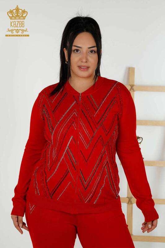 Женский спортивный костюм оптом на молнии красный - 16676 | КАZЕЕ