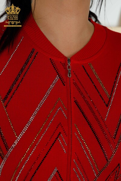 Женский спортивный костюм оптом на молнии красный - 16676 | КАZЕЕ - Thumbnail