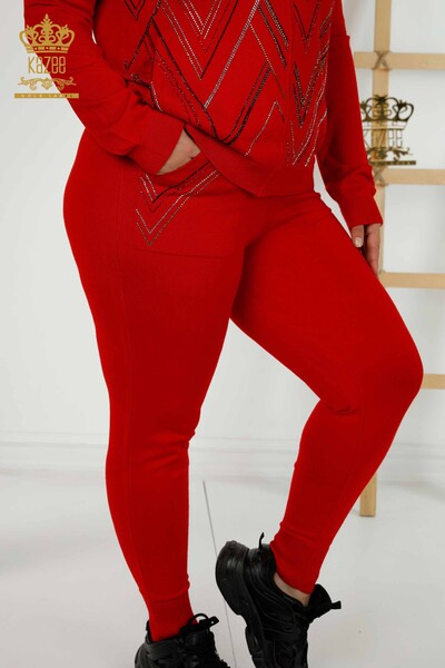 Женский спортивный костюм оптом на молнии красный - 16676 | КАZЕЕ - Thumbnail
