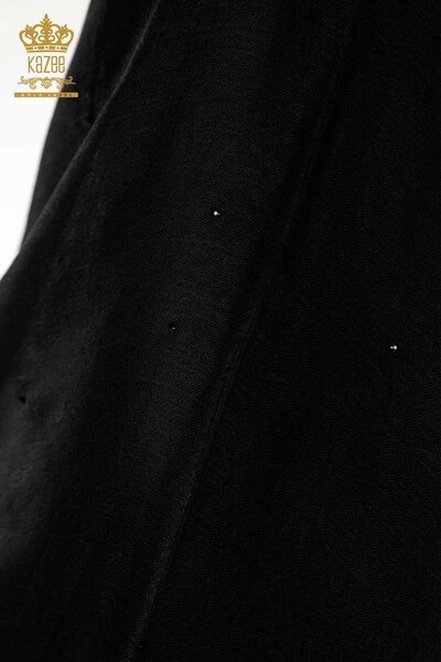 Оптовая Женская Шаль Кристалл Камень Вышитая Черный - 552 | КАZЕЕ - Thumbnail