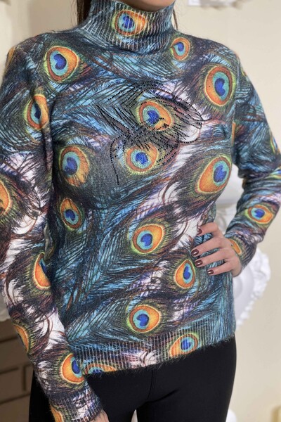 оптовая продажа женского трикотажа свитер с цифровой печатью ангорский камень вышитые - 18828 | КАZЕЕ - Thumbnail