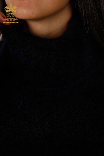 Оптовая Женщин Трикотаж Туника Полосатая Вышитая Камнем Водолазка - 18591 | КАZЕЕ - 3