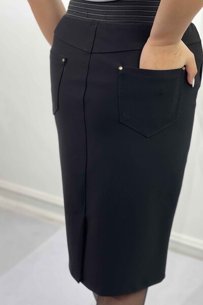 Женская юбка оптом с эластичной резинкой на талии, вышитая камнем - 4146 | КАZЕЕ - Thumbnail