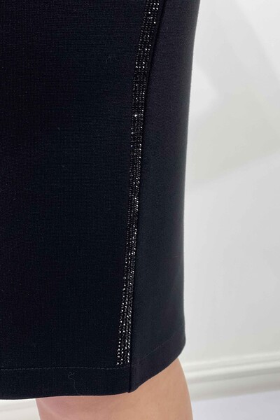 Женская юбка оптом с вышитыми краями в полоску с деталями - 4152 | КАZЕЕ - Thumbnail