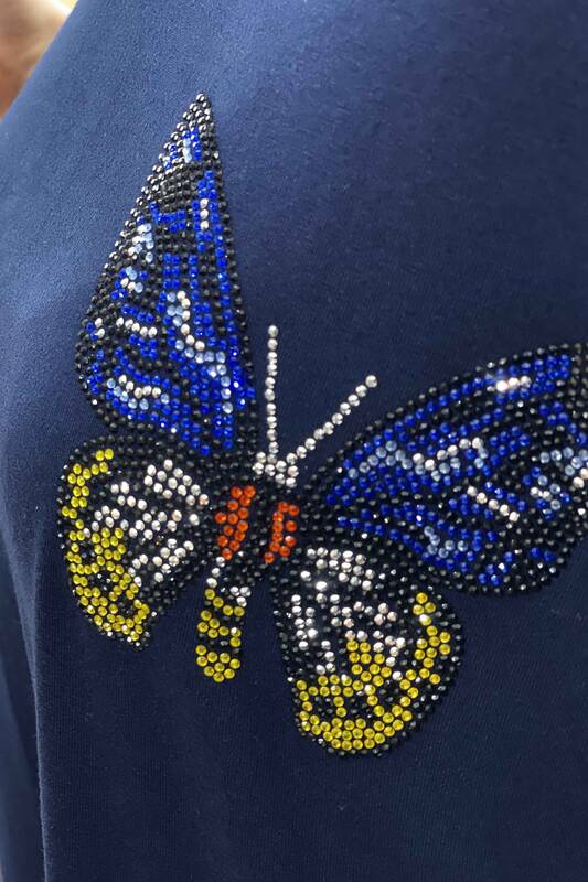 оптом женская блузка бабочка узор вышитые камни - 77717 | КАZЕЕ