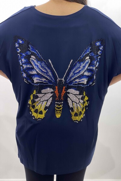 оптом женская блузка бабочка узор вышитые камни - 77717 | КАZЕЕ - Thumbnail