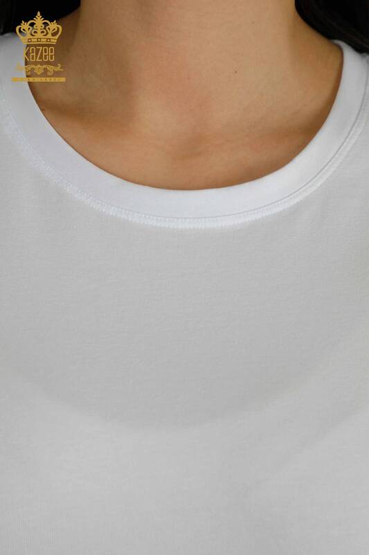 Женская блузка базового белого цвета оптом - 79562 | КАZEE