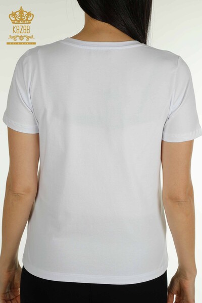 Женская блузка базового белого цвета оптом - 79562 | КАZEE - Thumbnail