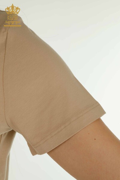 Женская блузка базового бежевого цвета оптом - 79562 | КАZEE - Thumbnail