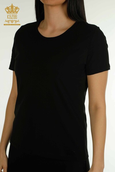 Женская блузка базового черного цвета оптом - 79562 | КАZEE - Thumbnail
