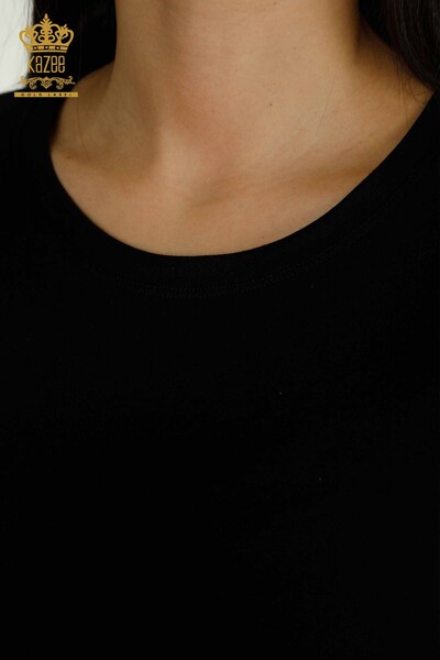 Женская блузка базового черного цвета оптом - 79562 | КАZEE - Thumbnail