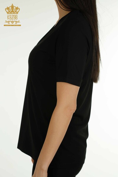 Женская блузка базового черного цвета оптом - 79864 | КАZEE - Thumbnail