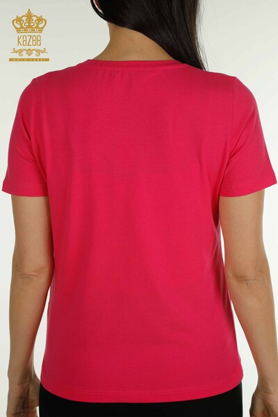 Женская блузка базовая фуксия оптом - 79562 | КАZEE - 6