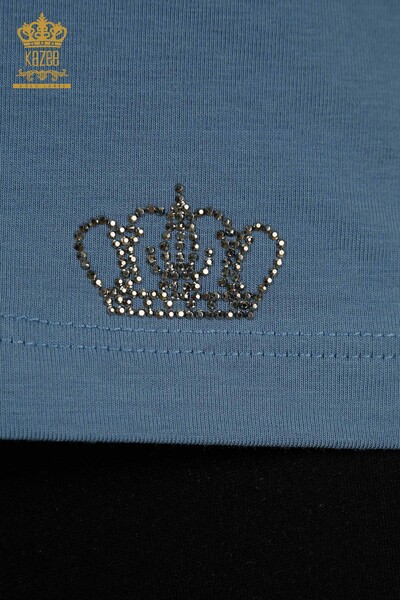 Женская блузка базового цвета индиго оптом - 79562 | КАZEE - 5