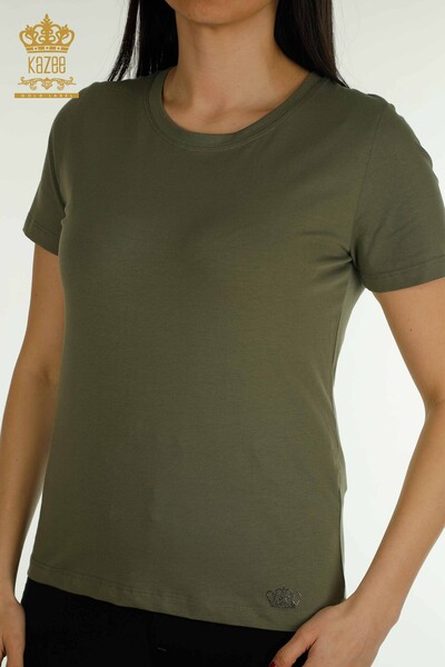 Женская блузка базового цвета хаки оптом - 79562 | КАZEE - Thumbnail