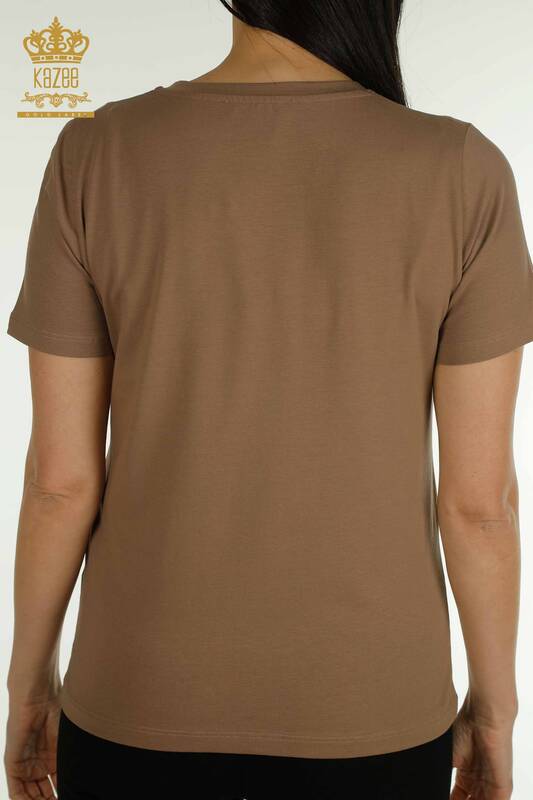 Женская блузка оптом, базовая светло-коричневая - 79562 | КАZEE