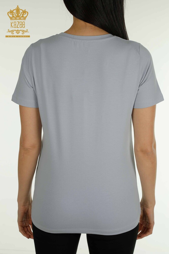 Женская блузка базового синего цвета оптом - 79562 | КАZEE - 6