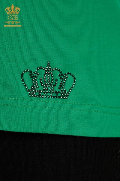 Женская блузка базового зеленого цвета оптом - 79562 | КАZEE - Thumbnail
