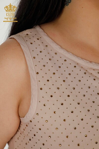 Оптовая женская блузка без рукавов из норки - 79218 | КАZЕЕ - Thumbnail