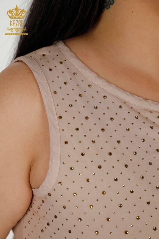 Оптовая женская блузка без рукавов из норки - 79218 | КАZЕЕ