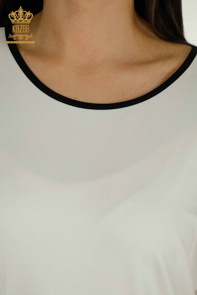 Женская блузка двух цветов оптом, черная - 79533 | КАZEE - Thumbnail (2)