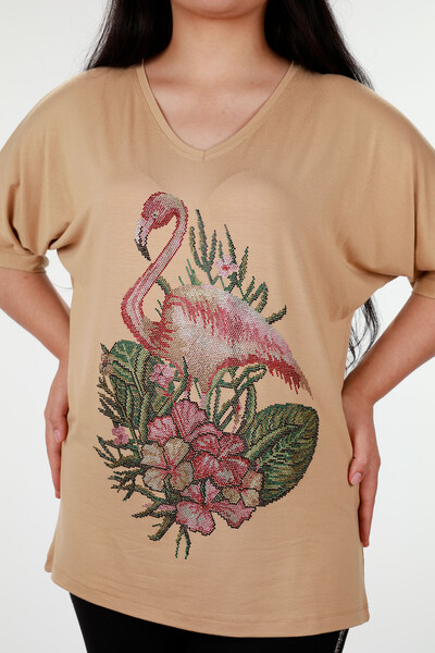 Женская блузка оптом с вышивкой фламинго - 78930 | КАZЕЕ - Thumbnail