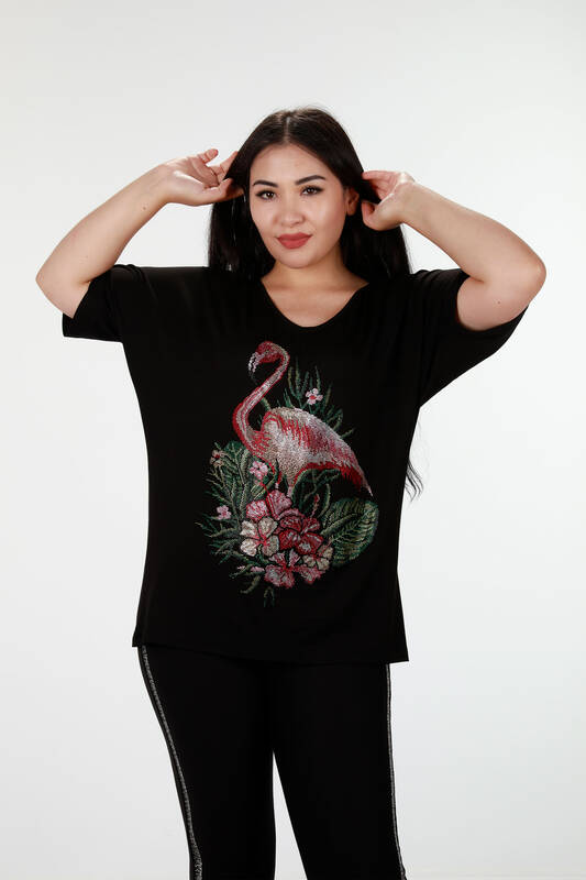 Женская блузка оптом с вышивкой фламинго - 78930 | КАZЕЕ