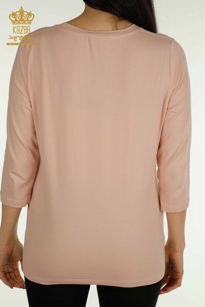 Женская блузка с вышивкой камнями оптом - 79565 | КАZEE - Thumbnail