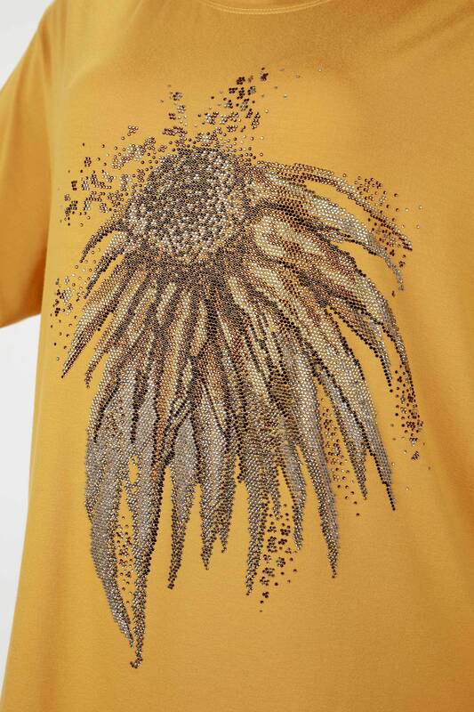 Женская блузка оптом с вышитым камнем цветком - 78943 | КАZЕЕ