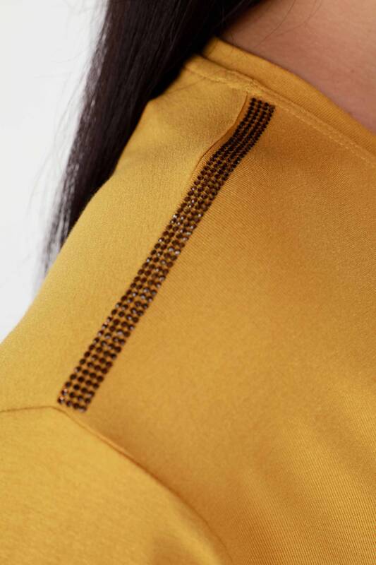 Женская блузка оптом с вышитым камнем цветком - 78943 | КАZЕЕ