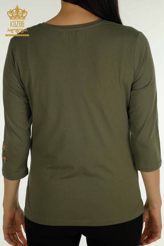 Женская блузка с карманами оптом цвета хаки - 79477 | КАZEE