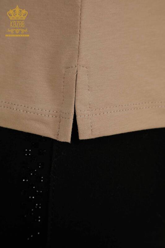 Женская блузка с карманами и пудрой оптом - 79477 | КАZEE
