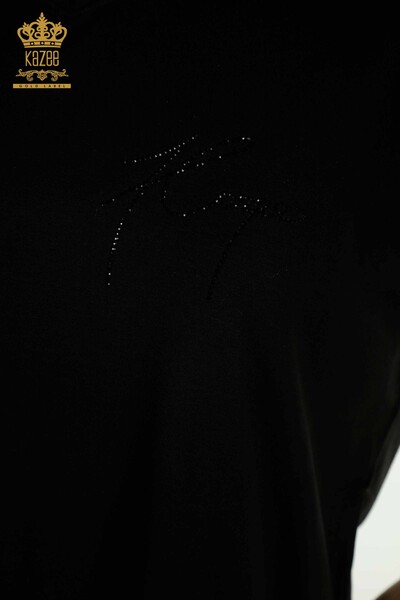 Женская блузка на пуговицах оптом черного цвета - 79297 | КАZEE - Thumbnail