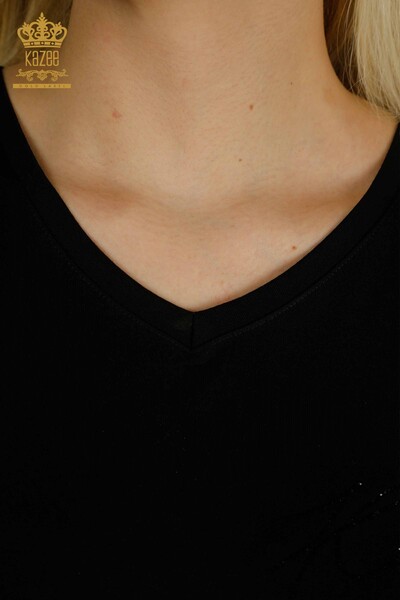 KAZEE - Женская блузка на пуговицах оптом черного цвета - 79297 | КАZEE (1)